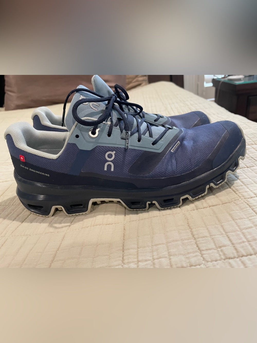 On Cloudvista Waterproof Trail Running Shoes Women’s 9 Blue Gray Hiking